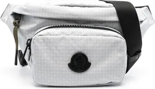 Logo-Patch Geometric-Print Belt Bag