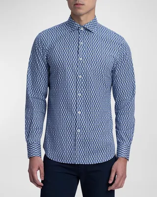 Men's Axel Shaped Comfort Stretch Sport Shirt - Bull's Eye