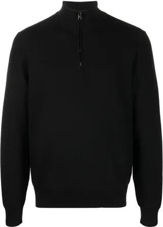 Ribbed-Knit Half-Zip Jumper