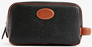 Black-cognac Logo-embossed Bio-plastic and Leather Washbag