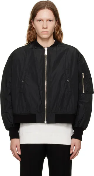 UNDERCOVER Black Embroidered Bomber Jacket
