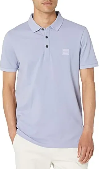 BOSS Men's Square Patch Logo Slim Fit Pique Polo Shirt