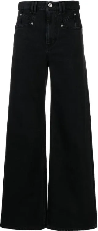 Black Lemony Wide-Leg Jeans