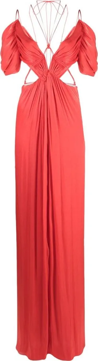 Cut-Out Pleated Gown
