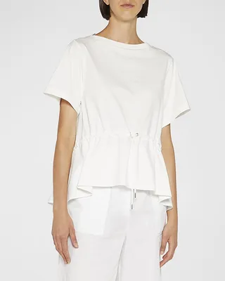 Cinched Waist Short-Sleeve T-Shirt
