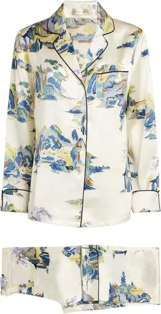 Olivia Von Halle Silk Lila Pyjama Set