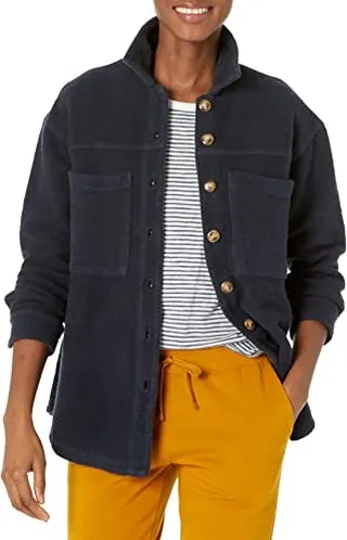 Monrow Women's HJ0212-Teddy Fleece Shacket