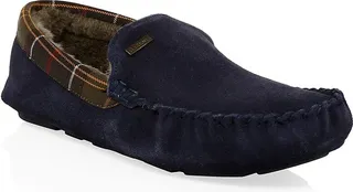 Monty Faux-Fur Lined Suede Tartan Moccasins