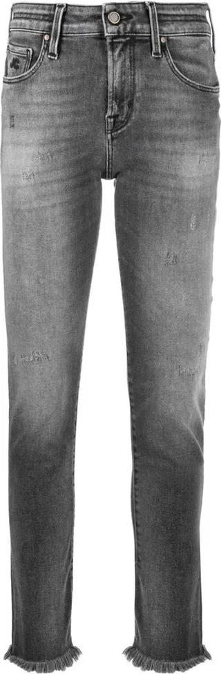 Distressed-Finish Denim Jeans