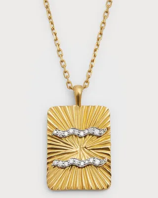 Diamond Aquarius Pendant Necklace