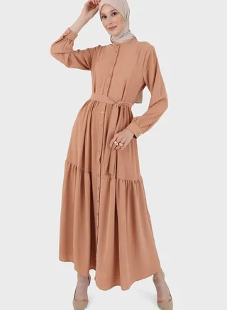 Belted Button Down Dress