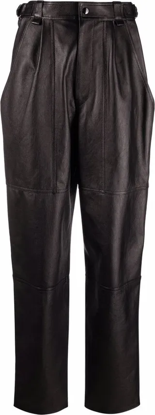 Straight Leg Leather Trousers