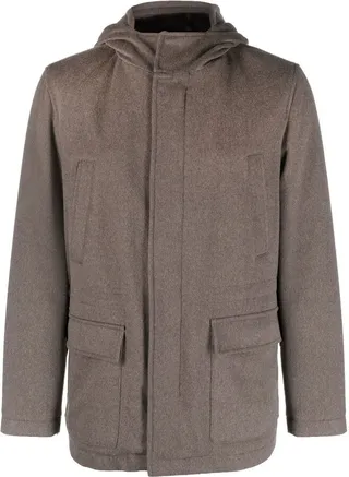 Virgin-Wool Hooded Jacket