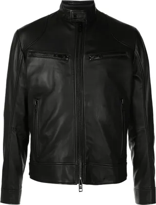 Malton leather zipped jacket