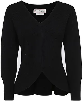 Asymmetric V-neck Jumper