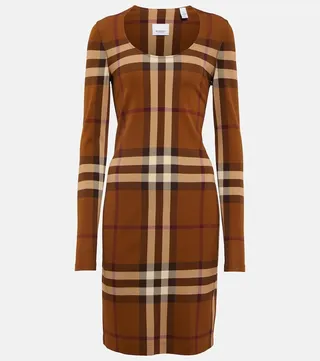 Vintage Check knit jersey minidress