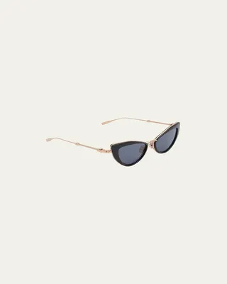 VIII Titanium & Acetate Cat-Eye Sunglasses