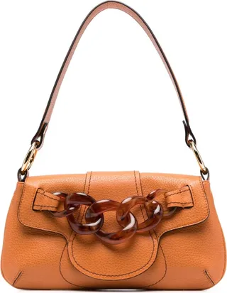 Oversized-Chain Leather Shoulder Bag