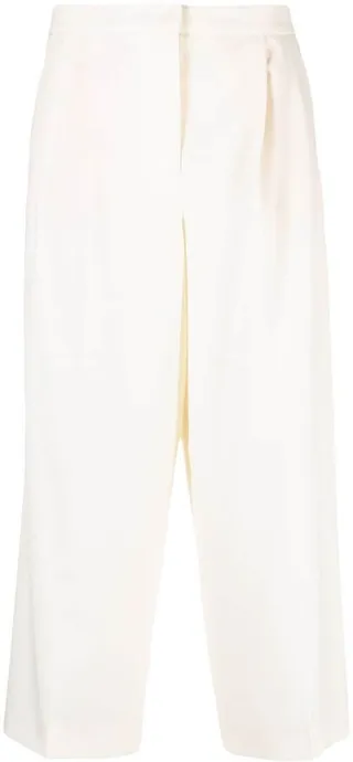 Wide-Leg Cropped Trousers