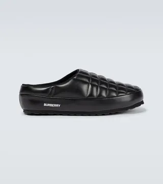 Quilted leather slippers