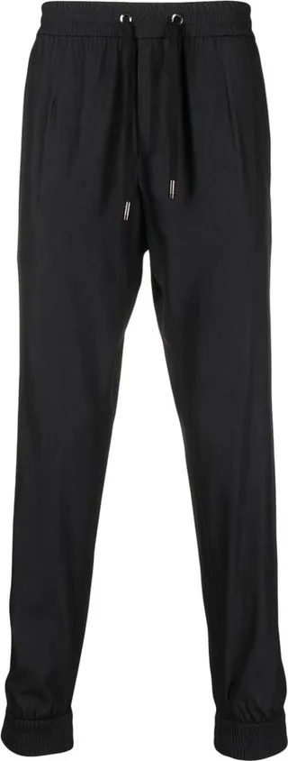 Drawstring-Waist Tapered Trousers