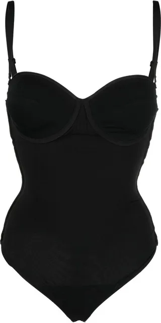 Black Mat De Luxe Form. String Bodysuit