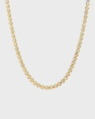 Large Diamond Bezel Tennis Necklace