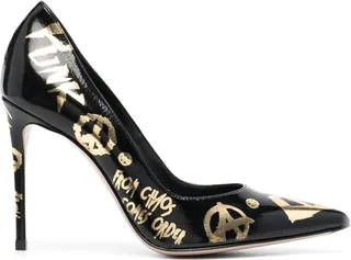 Punk graphic-print 100mm pumps