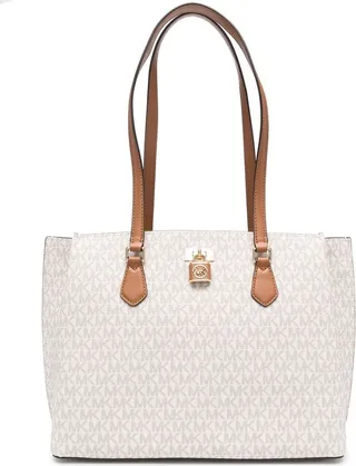 Monogram-Pattern Large Tote Bag