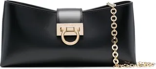 FERRAGAMO- Trifolio Leather Shoulder Bag