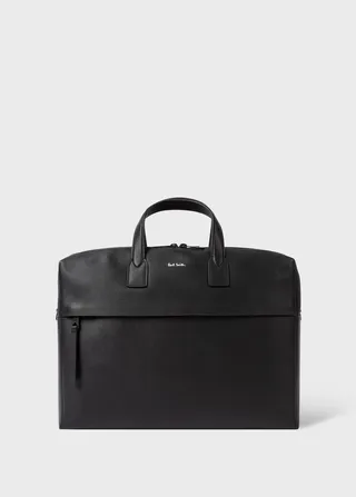Black Embossed Leather Folio