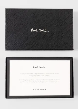 Paul Smith + Native Union Teal Leather Magsafe iPhone 14 Pro Case