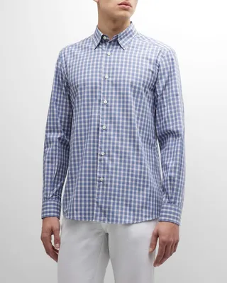 Men's Plaid Cotton Sport Shirt
