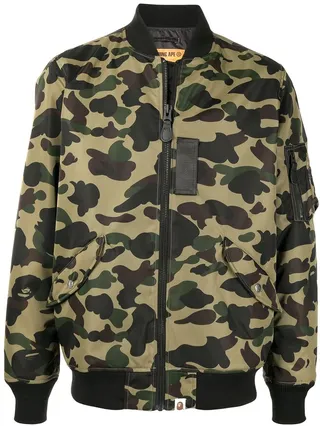 Camouflage-Print Bomber Jacket
