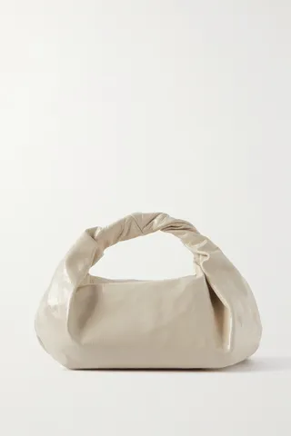 Dries Van Noten - Twisted Crinkled Glossed-leather Tote - Off-white