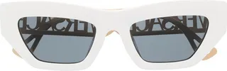 White Cat Eye Logo Sunglasses