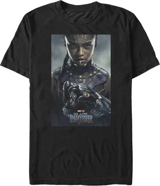 Men's Marvel Black Panther 2018 Shuri Poster Pose T-Shirt - Black - 5X Large