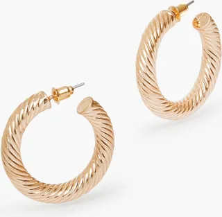 Gold Textured Hoop Earrings