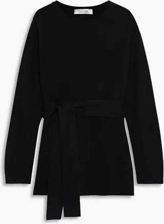 Belted cashmere sweater