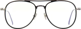 Tom Ford FT 5666-B 001 Unisex Aviator Eyeglasses Black 52mm