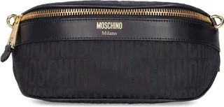 Moschino logo nylon jacquard belt bag