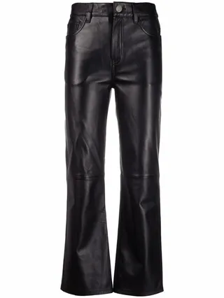 High-Waisted Leather Trousers