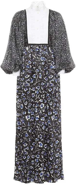 Floral stretch-silk maxi dress