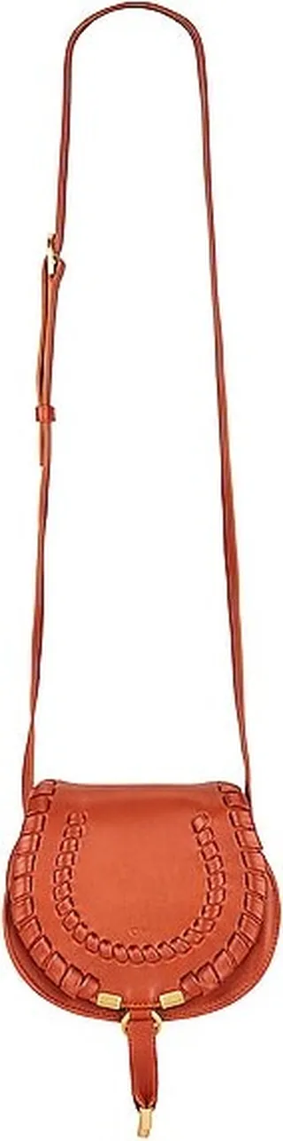 Chloe Mini Marcie Saddle Bag in Cognac
