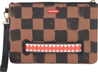 Sharks In Paris Painted Pouchette Handbag Brown