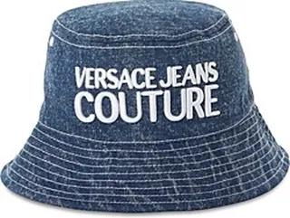Versace Jeans Couture Institutional Logo Embroidered Denim Bucket Hat