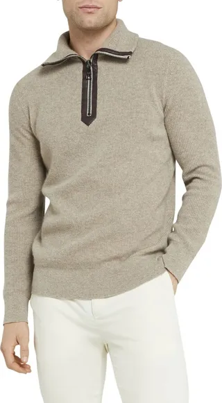 Hendry Half Zip Cashmere Pullover Sweater