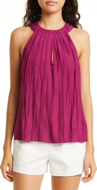 Louise Pintuck Halter Neck Top