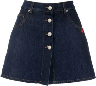 A-line denim mini skort