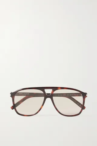 SAINT LAURENT Eyewear - Dune Aviator-style Tortoiseshell Acetate Sunglasses - One size